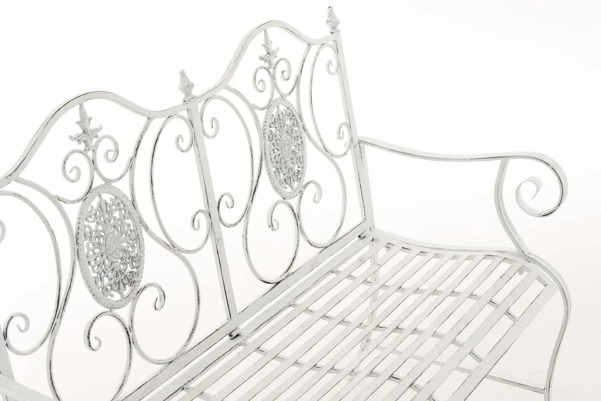 Gartenbank Punjab 116x53x94 cm antik weiß