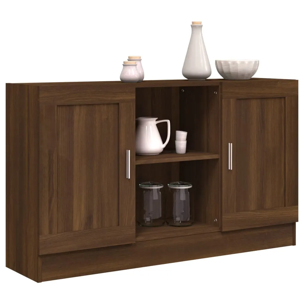 Sideboard Holzwerkstoff MDF 120 x 30,5 x 70 cm Braun Eichen-Optik