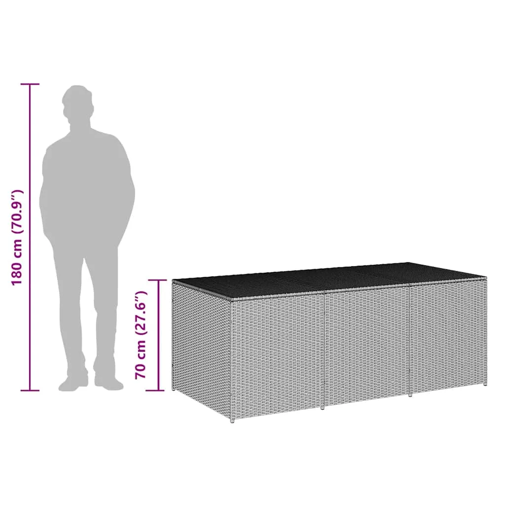 Aufbewahrungsbox Poly-Rattan 180x90x70 cm Schwarz