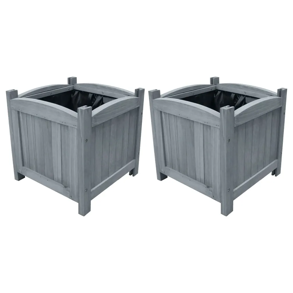 Garten-Hochbeete 2 Stk. 30x30x30 cm Massivholz Tanne Garten-Hochbeete 2 Stk. 30x30x30 cm Massivholz Tanne