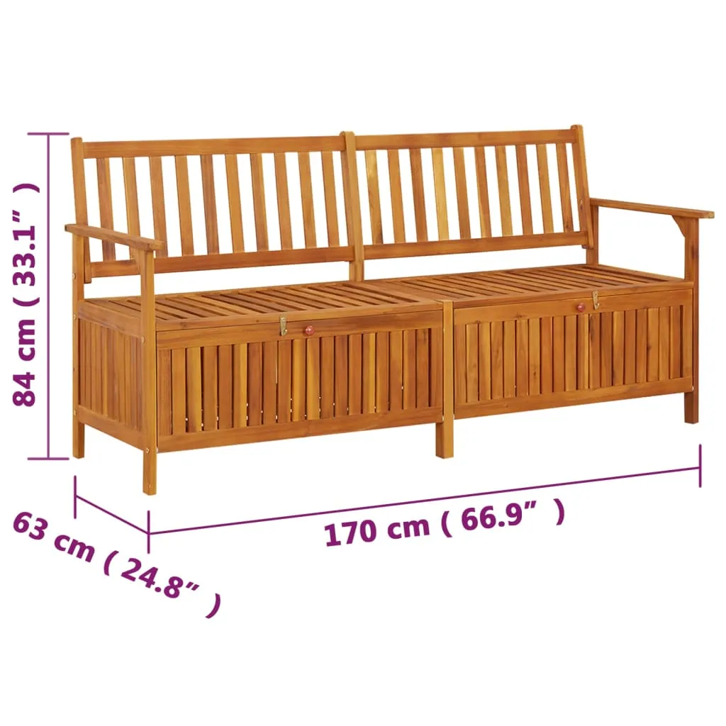Vielseitige Holzbank mit Stauraum 170 x 63 x 84 cm Echtholz