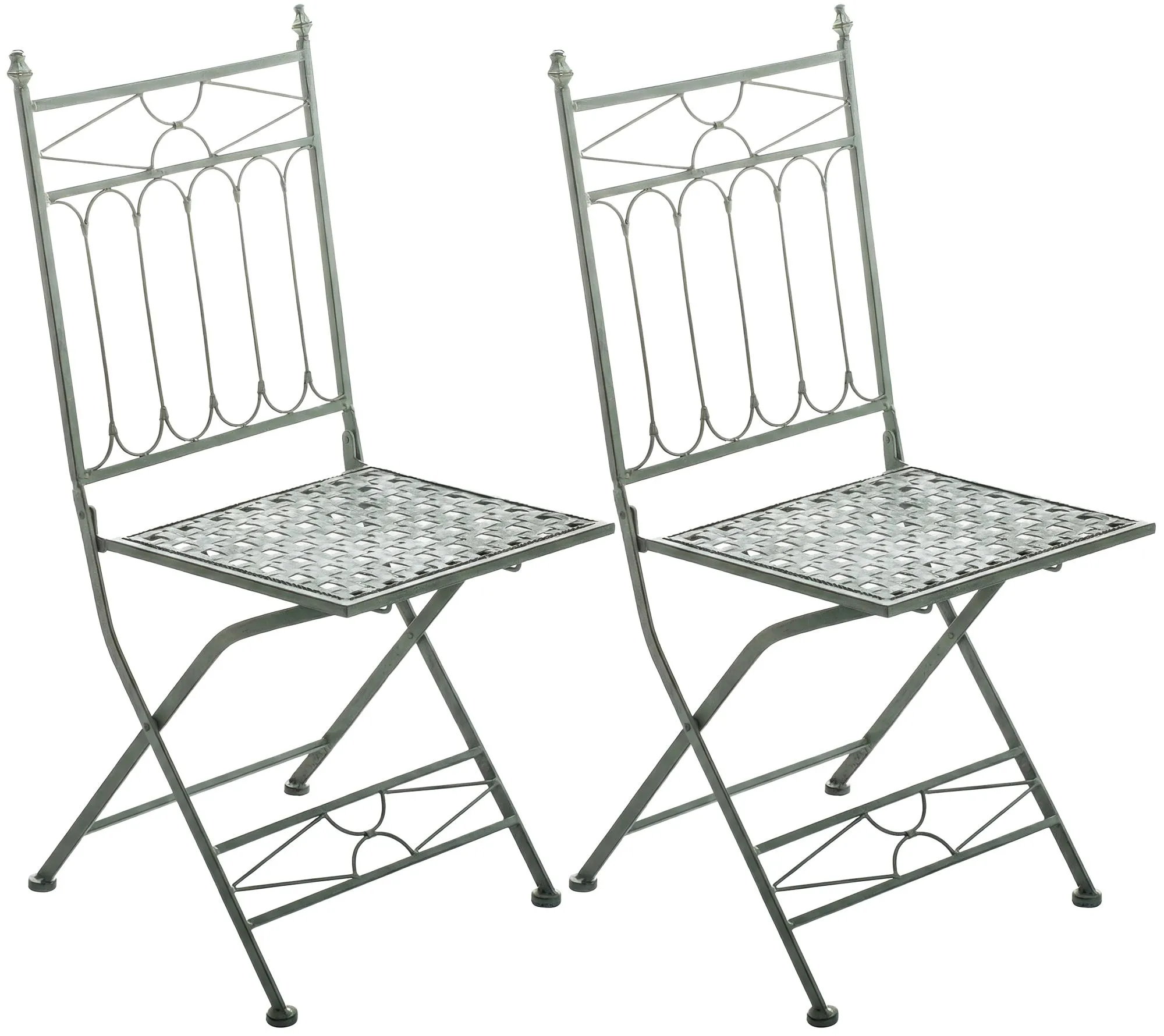 Klappstuhl Asina 2er Set 94x42x40 cm antik-grün