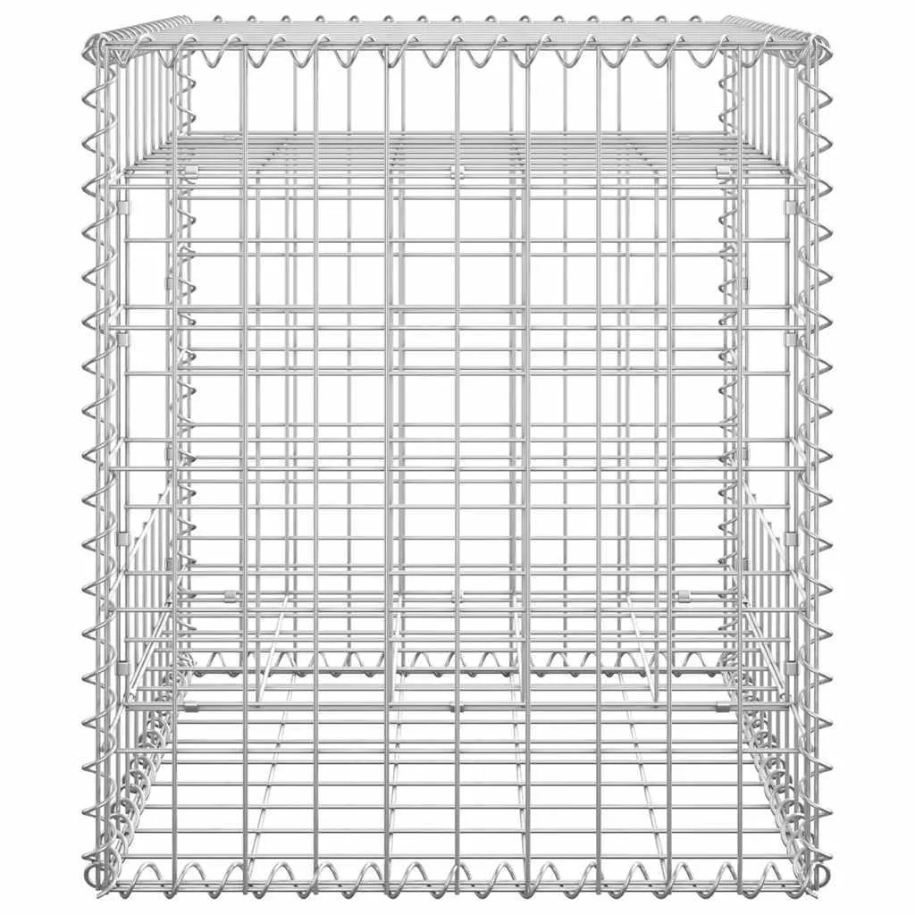 Gabionensäule Silber 50 x 50 x 60 cm aus rostfreiem Eisen