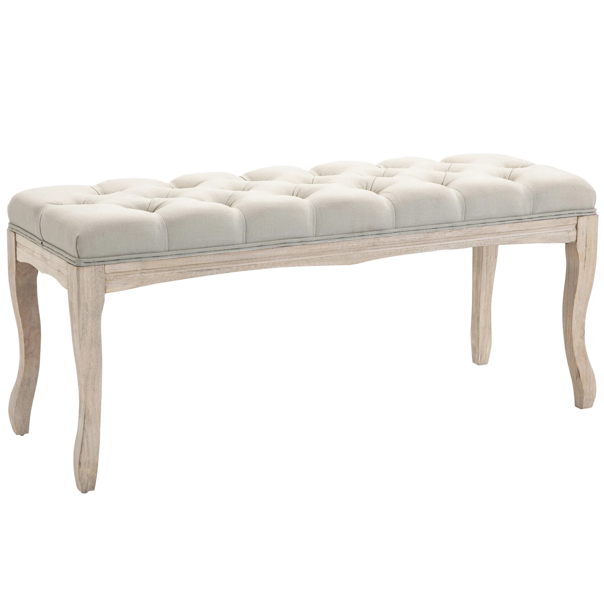 Beige Polsterbank 110B x 40T x 48H cm im Retro-Design