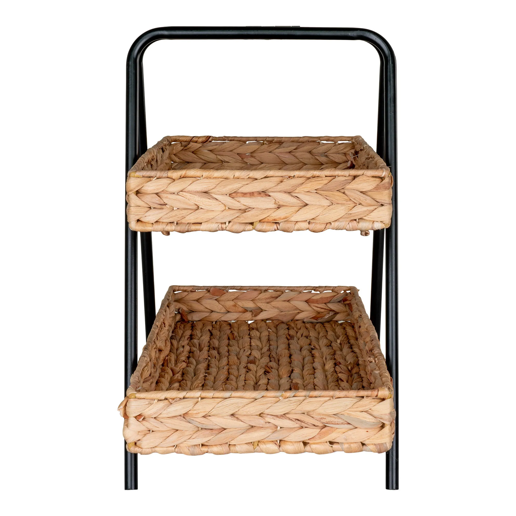 tinkaro Alfaro Tablett Wasserhyazinthe Metall 42 x 23 x 43,5 cm Natur/Schwarz