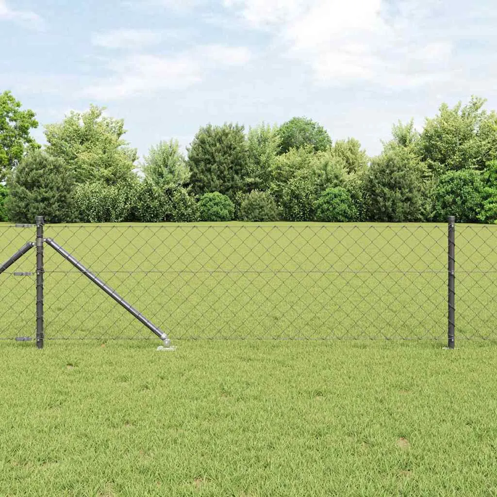Zaunpfosten-Set Stahl PVC 1000x3,2x60 cm Grau