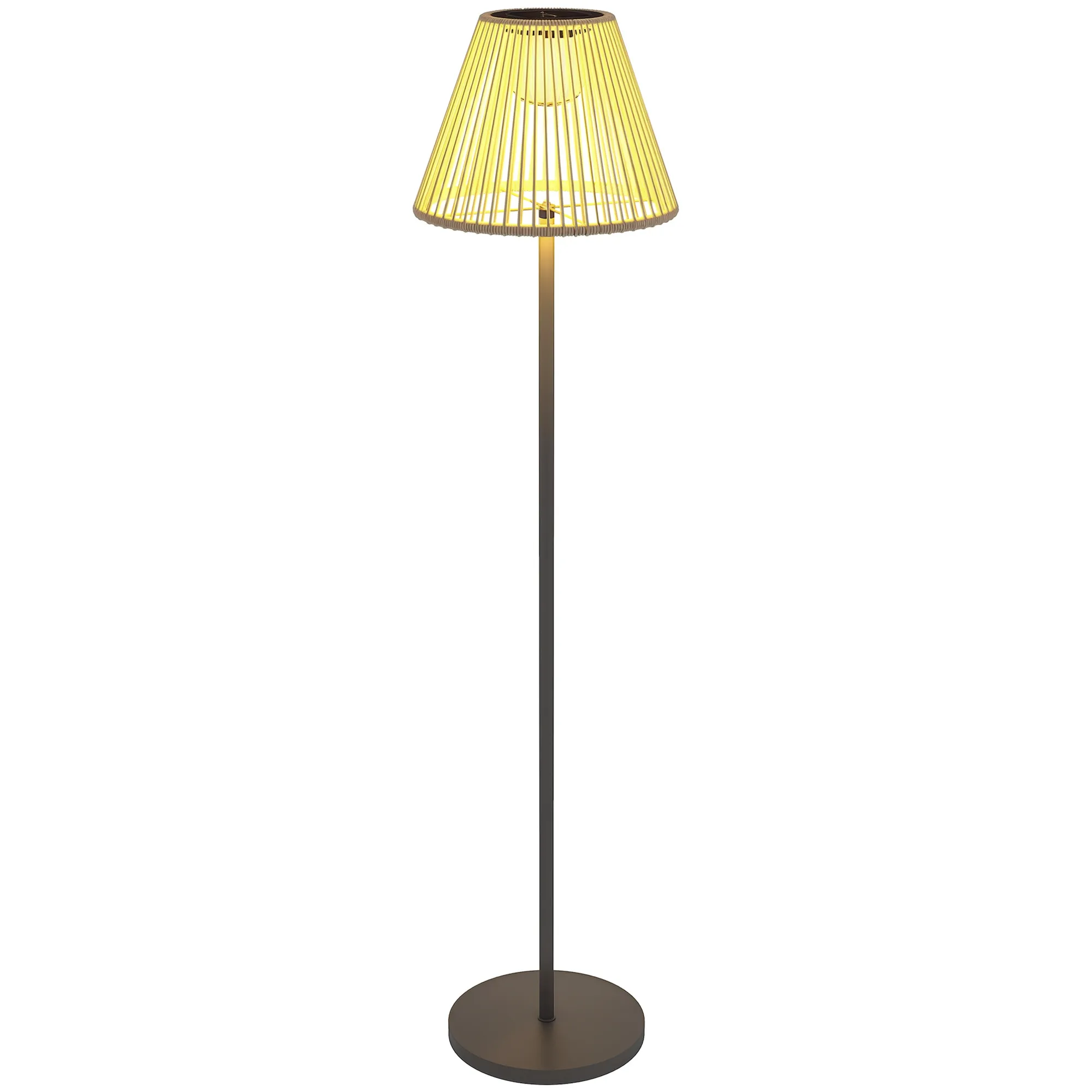 Solar Stehlampe Rattan Boho-Stil mit Lichtsensor Ø33 x 135 cm