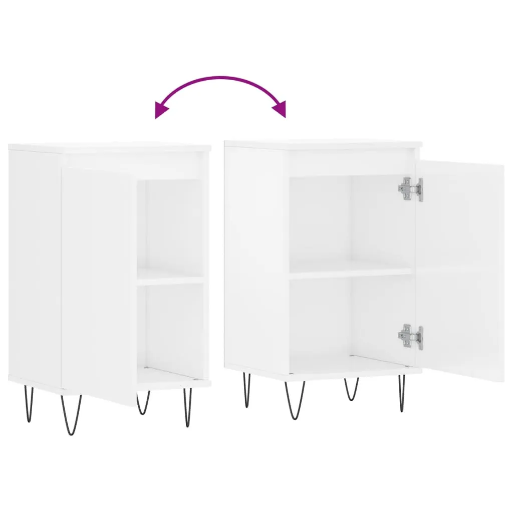 Sideboards 2 Stk. Hochglanz-Weiß 40x35x70 cm Holzwerkstoff