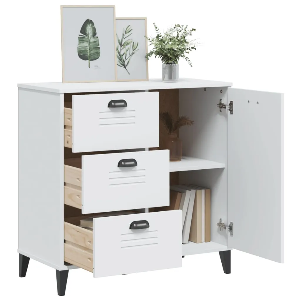 Klassisches Sideboard in Weiß, 80 x 40 x 80 cm