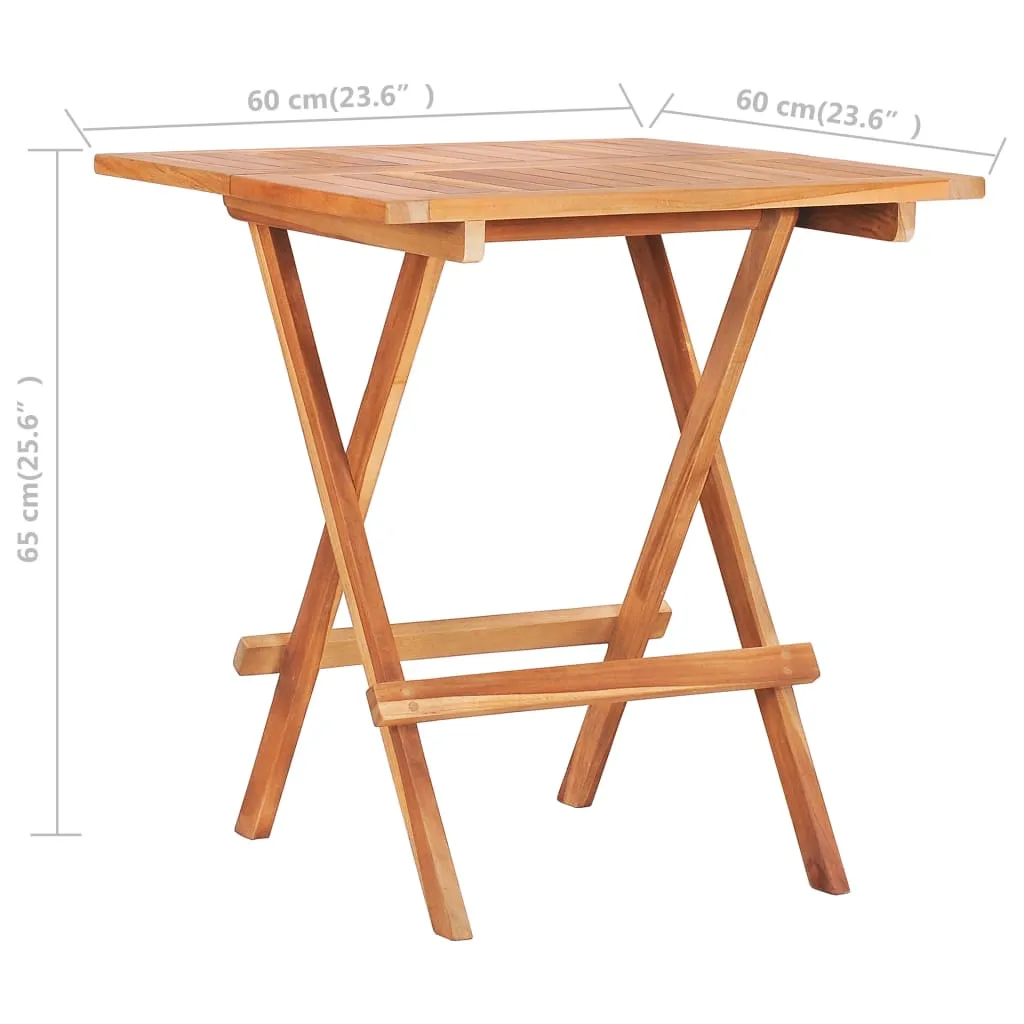 Klappbarer Bistrotisch aus Naturholz 60x60x65 cm, natur
