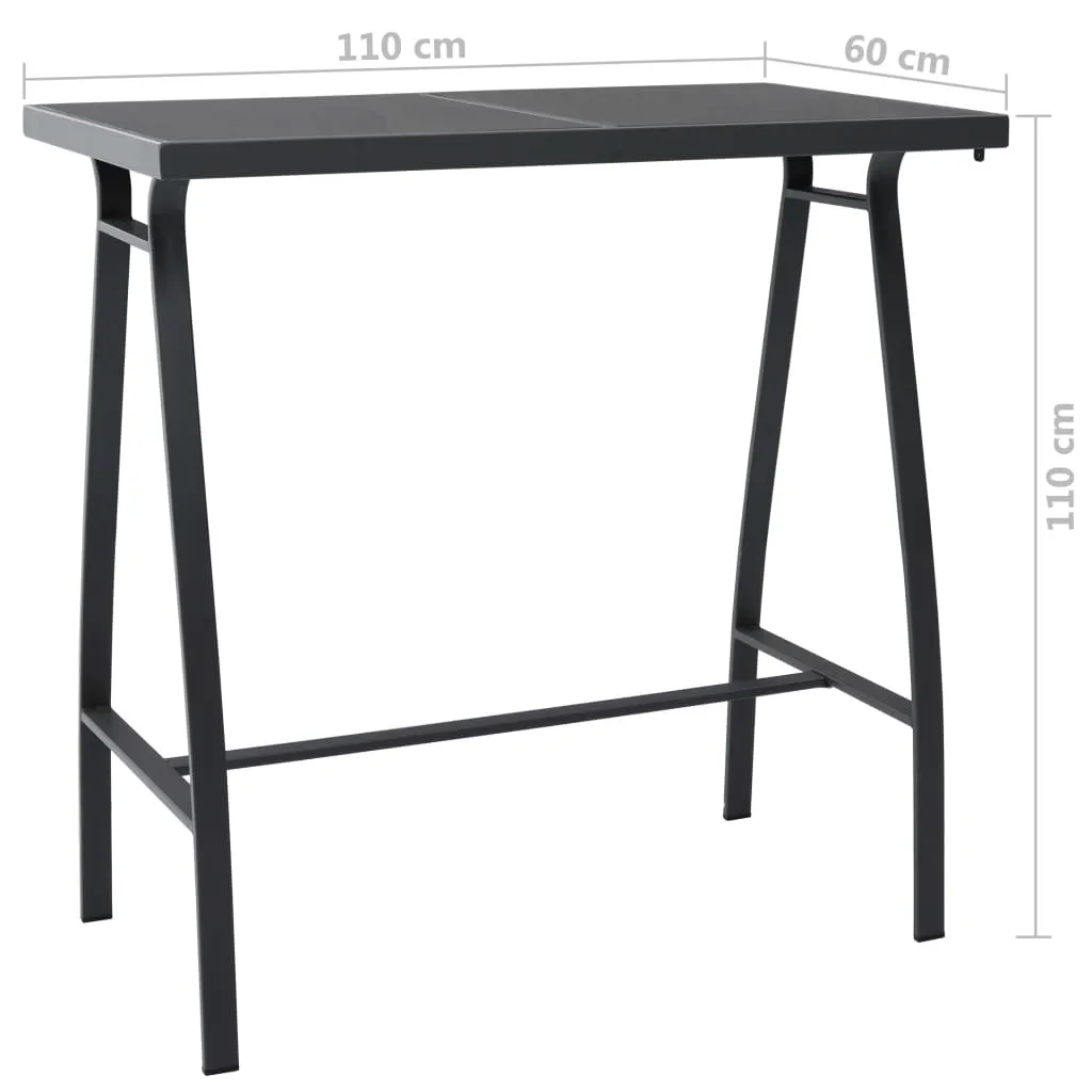 Eleganter Bartisch 110x60x110 cm in Schwarz und Dunkelgrau