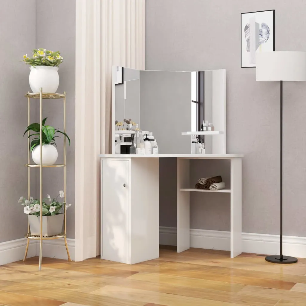 Eleganter weißer Schminktisch 111 x 54 x 141,5 cm aus MDF