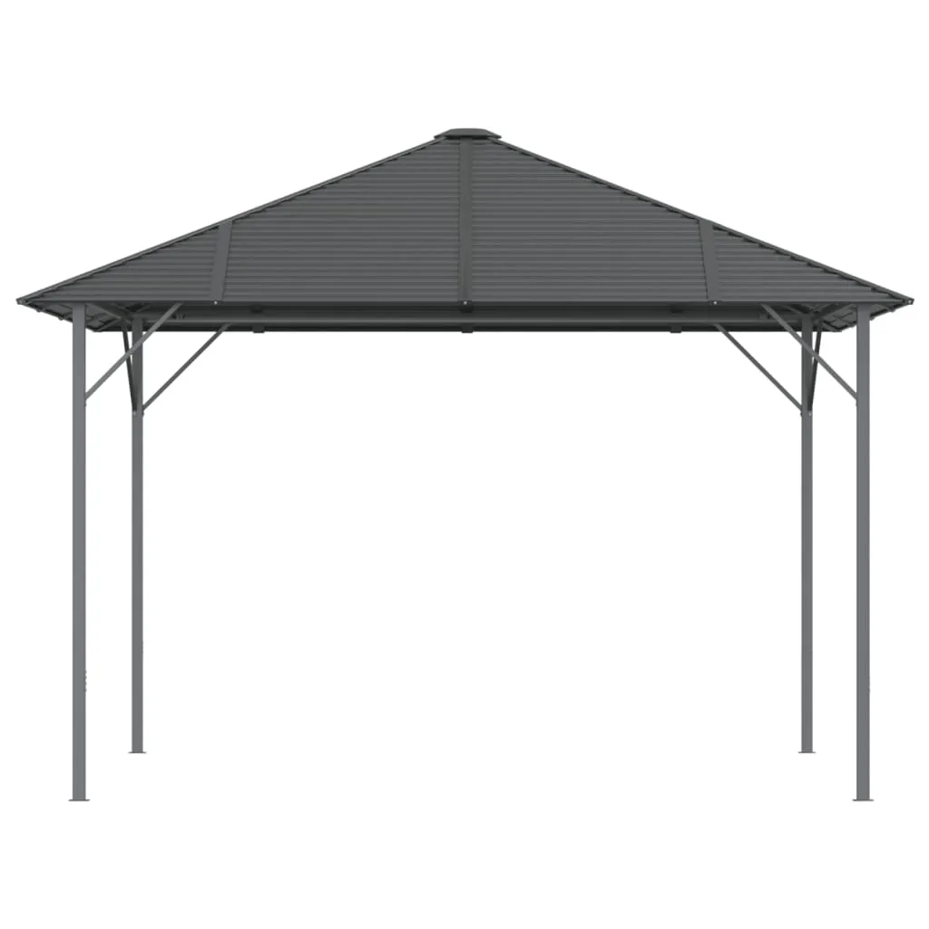 Gartenpavillon 3x3 m Anthrazit mit verzinktem Stahlrahmen und Polyesterdach