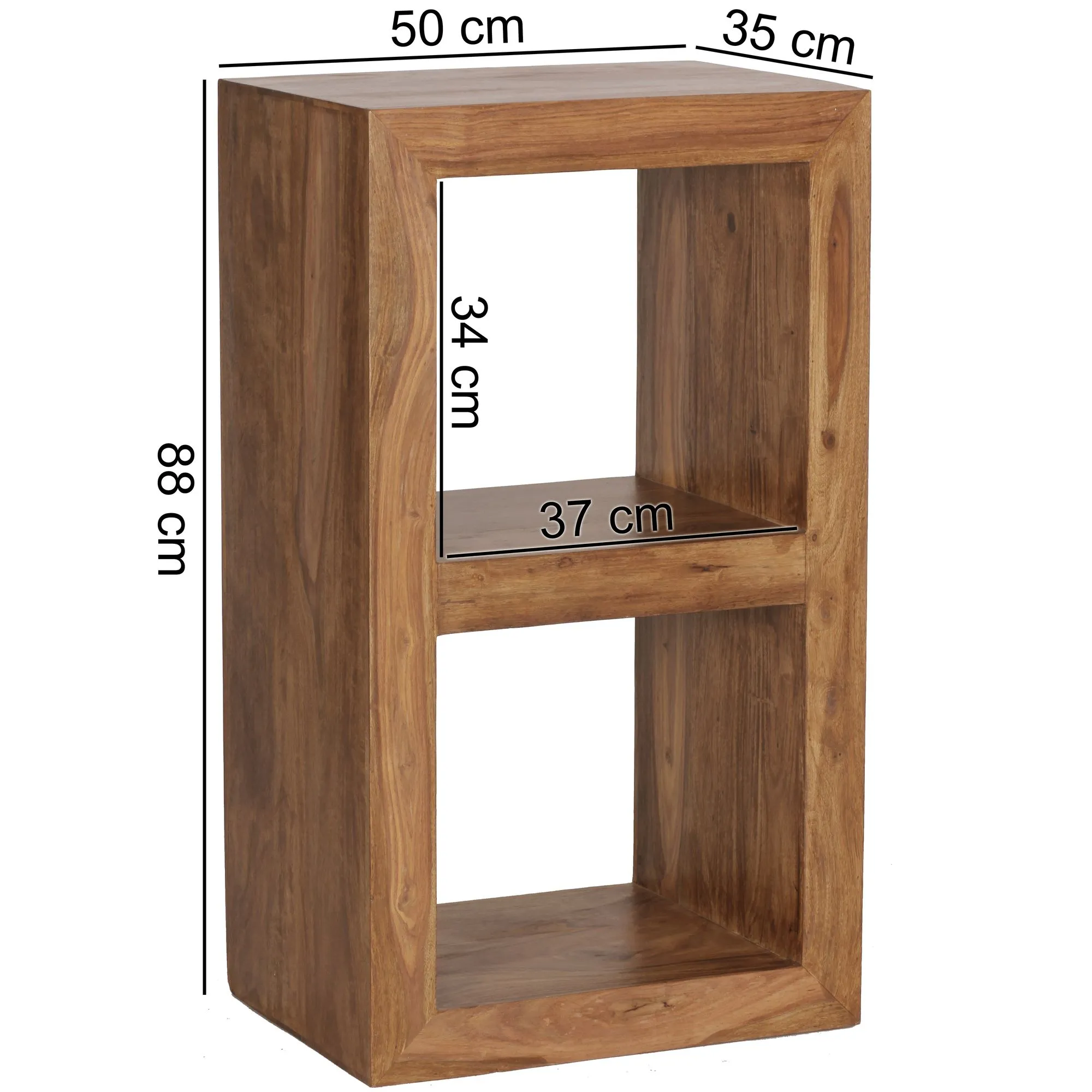 tinkaro Regal NOLA Design Holzregal Sheesham Beistelltisch klein