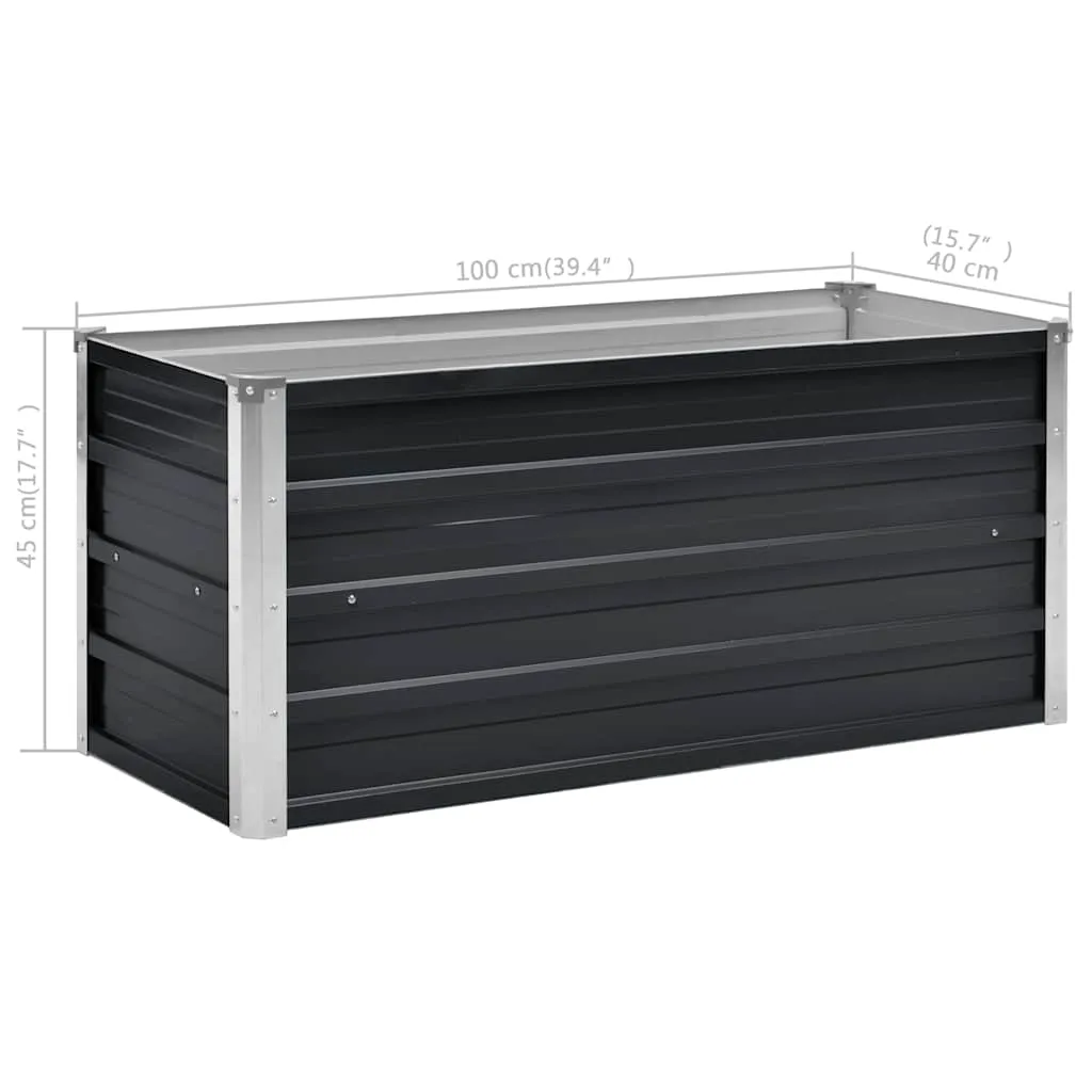 Anthrazitstahl Hochbeet 100 x 40 x 45 cm Kompakt und Robust