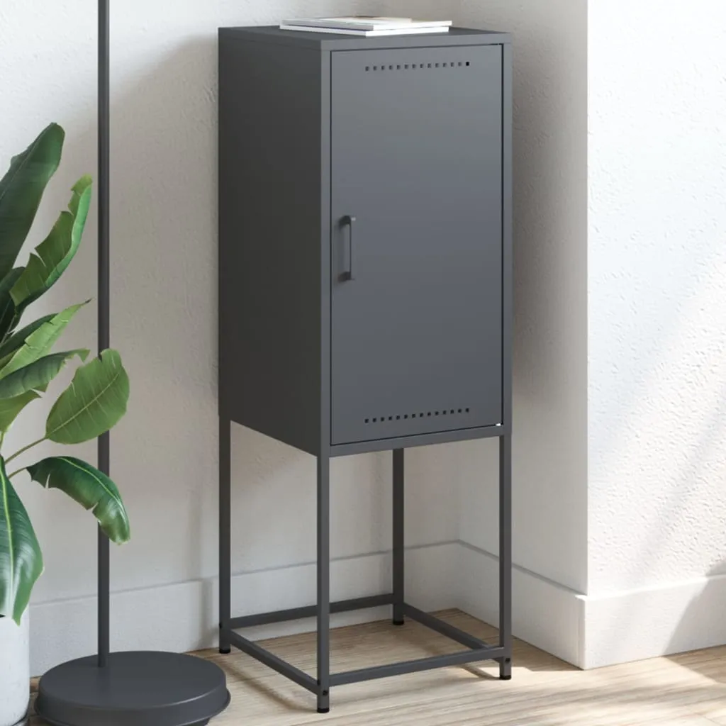Highboard Industrie-Stil 36x39x107 cm Anthrazit Stahl