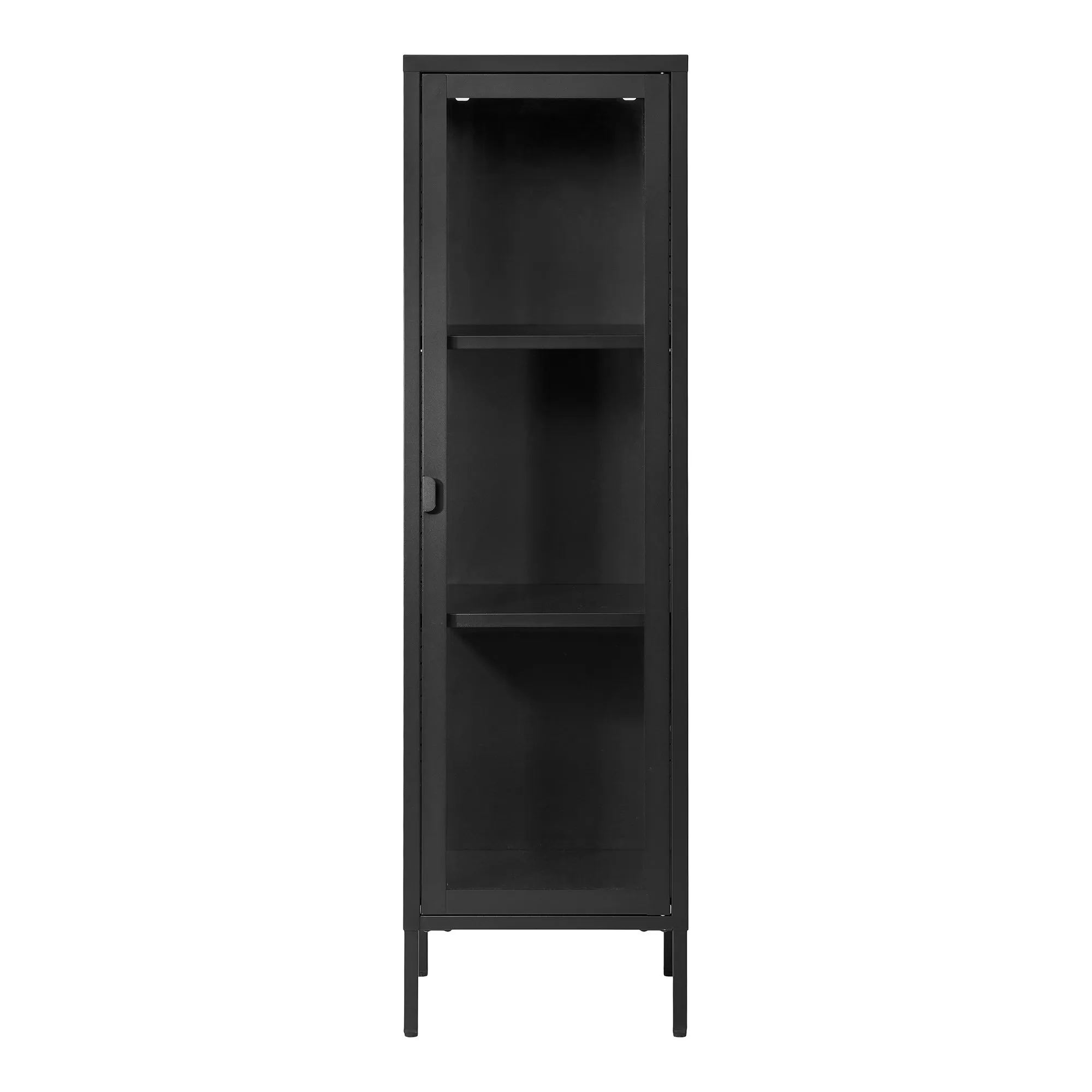 tinkaro Vitrinenschrank schmale Bauweise 40x35x140 cm Schwarz