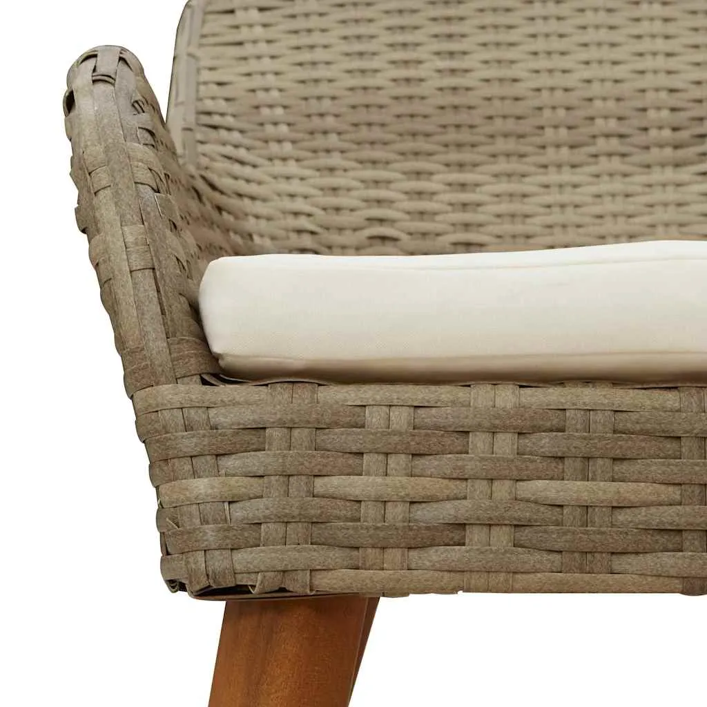 Garten-Esszimmer-Set Beige 80x80x74 cm Tisch & 4 Stühle