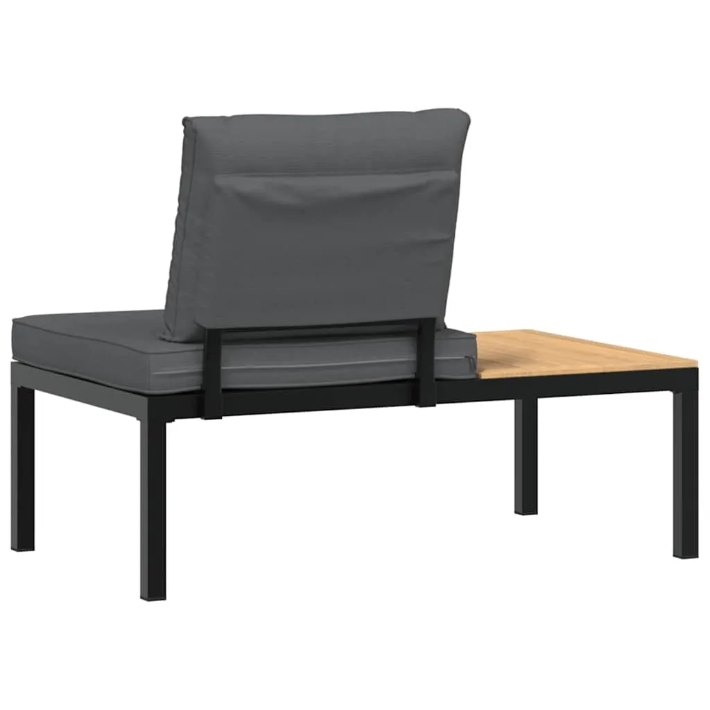 Gartenbank Schwarz 110 x 73 x 73 cm mit Kissen und Beistelltisch