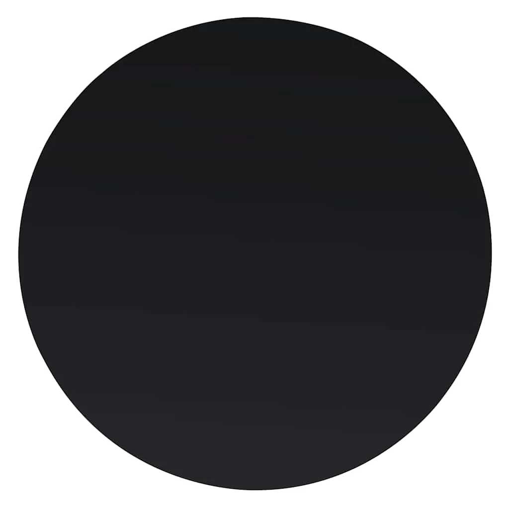 Tischplatte aus gehärtetem Glas 800 mm Durchmesser Schwarz