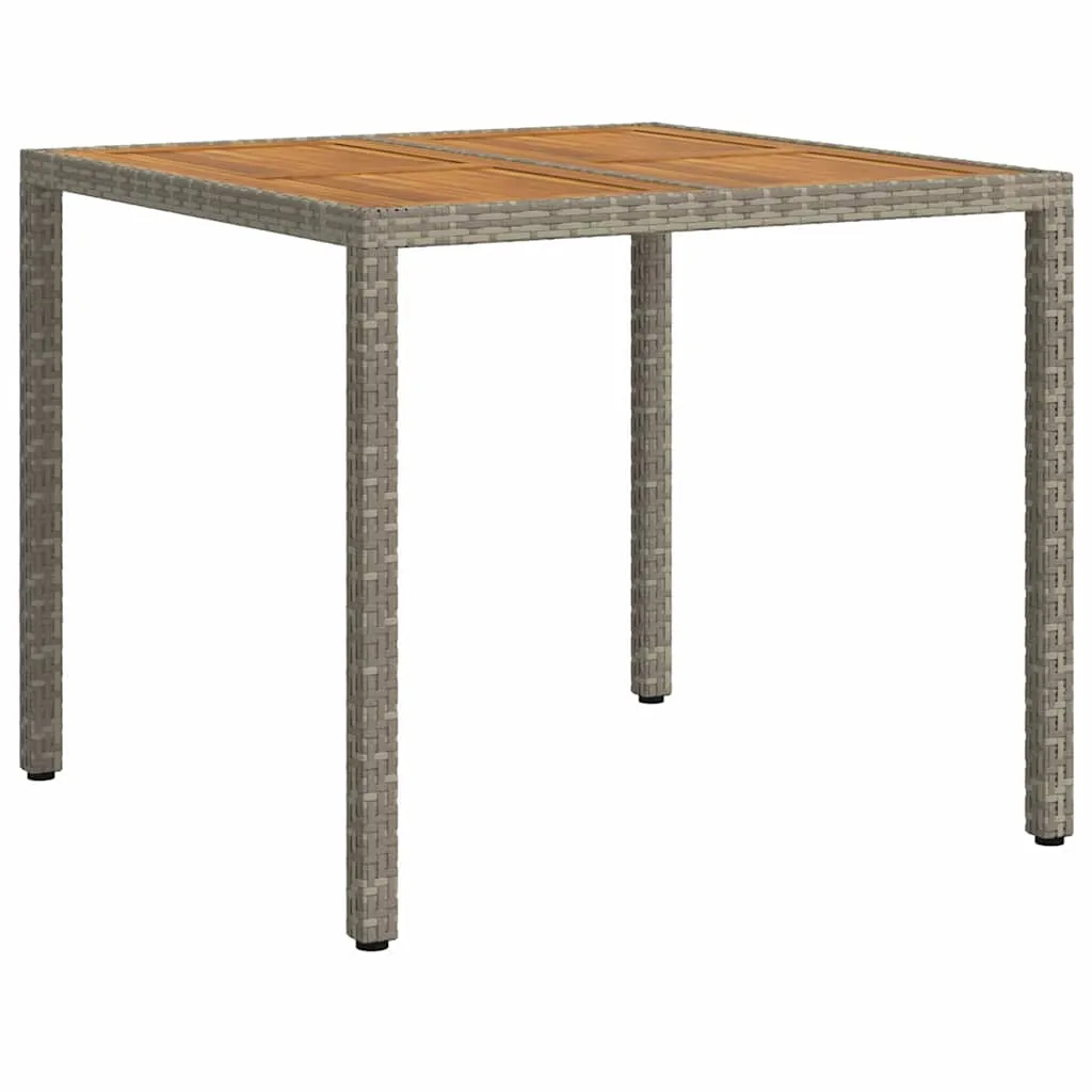 Gartentisch Grau 90 x 90 x 75 cm Poly-Rattan