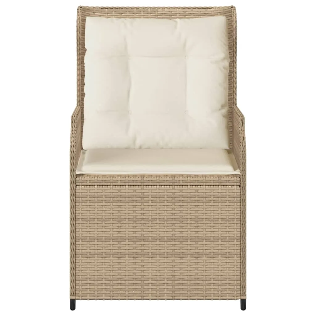 Verstellbarer Gartenstuhl Beige 55x67x95 cm mit PE-Rattan und Stahlrahmen