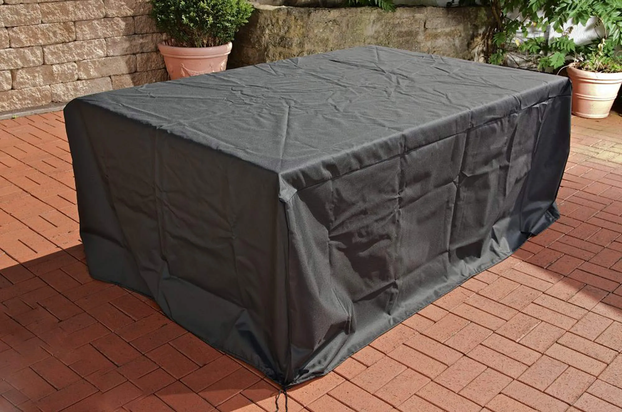 Abdeckhaube 218 x 158 x 65 cm schwarz