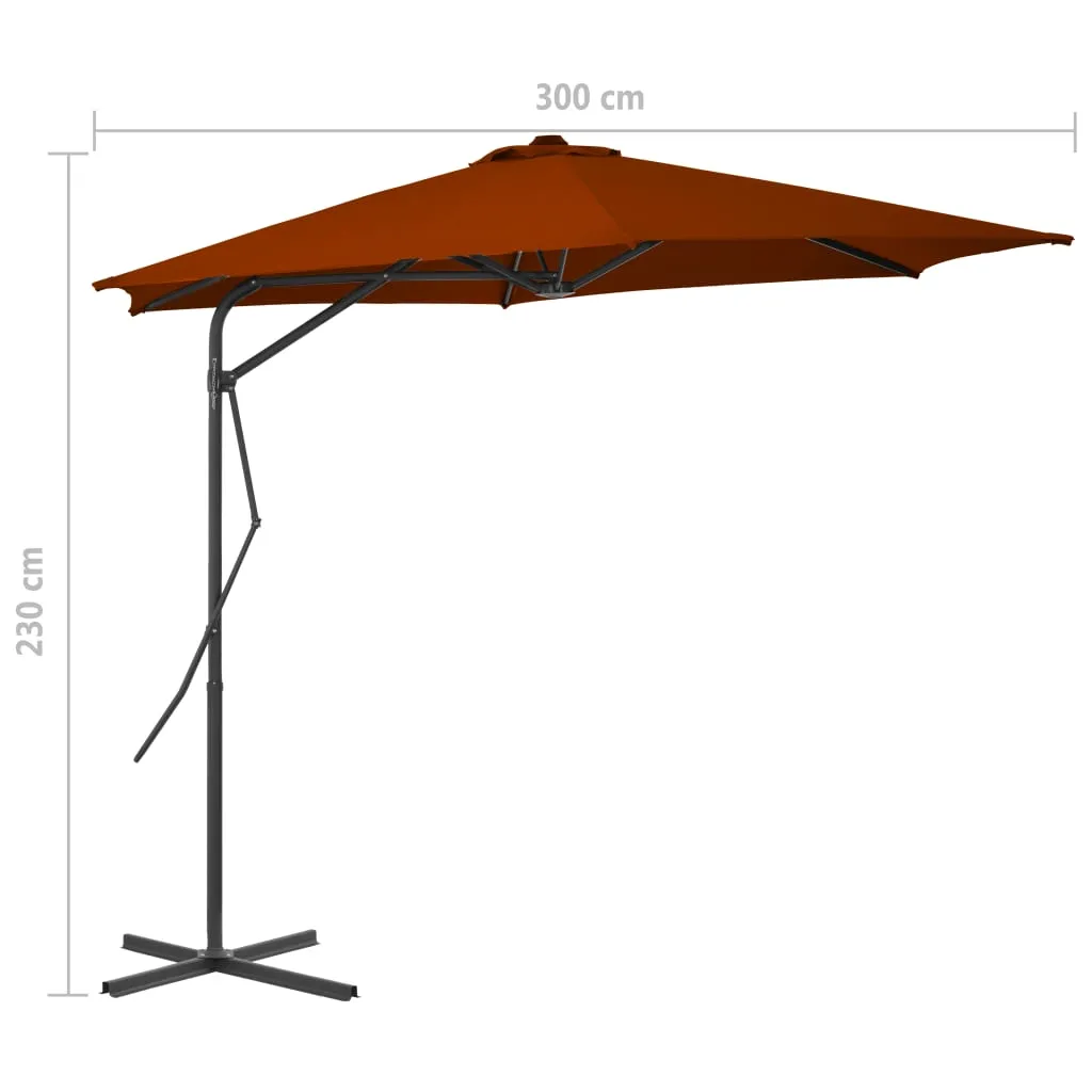 Eleganter Gartenschirm Terrakotta 300x230 cm mit Stahlgestell