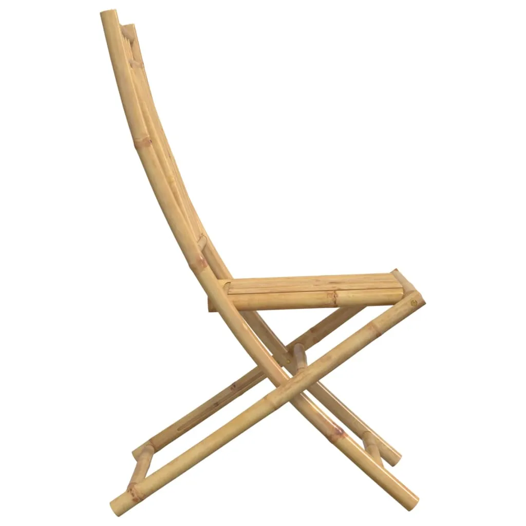 Klappstühle Bambus naturbelassen 46x66x99 cm Gartenstuhl 2er Set