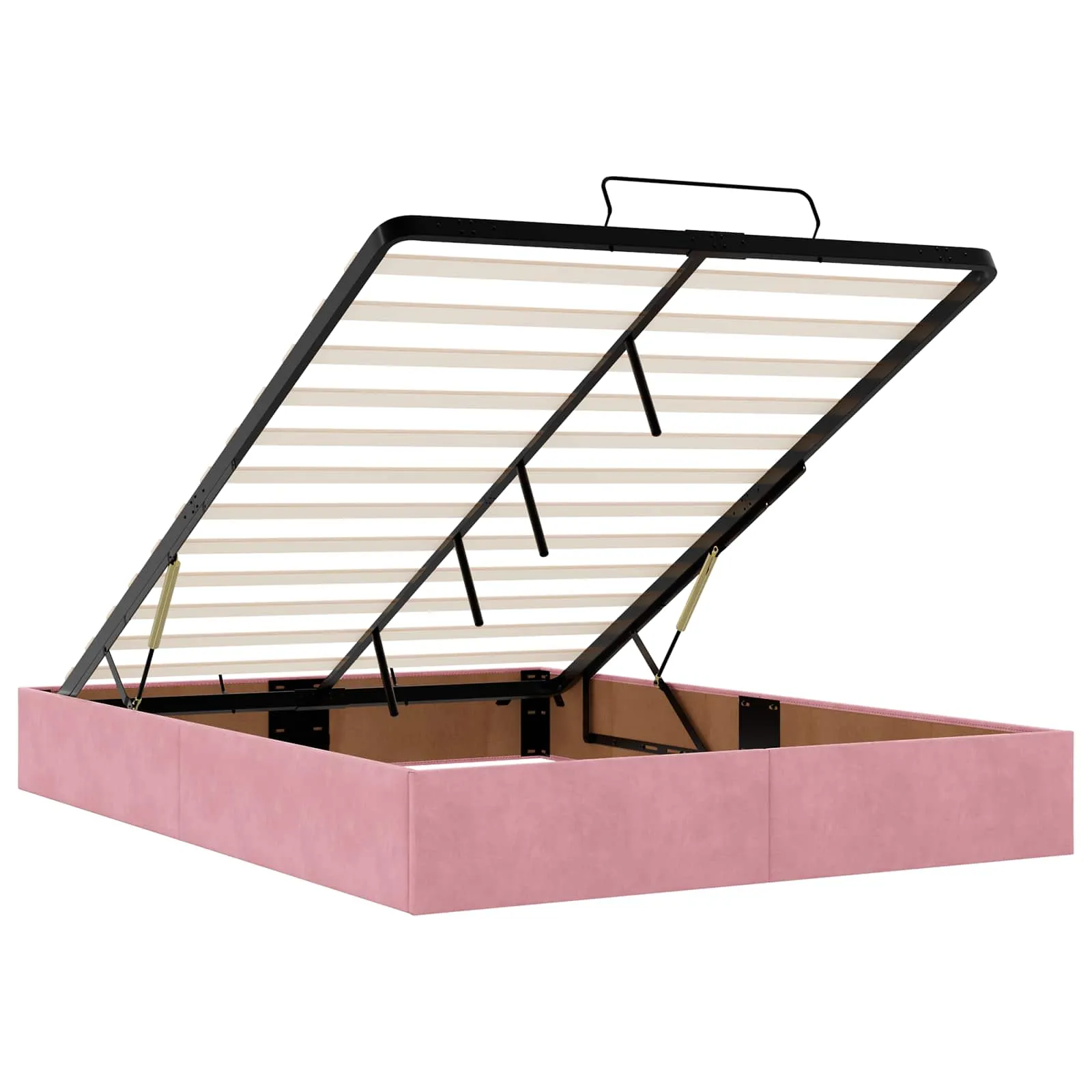 Ottoman-Bett mit Matratze 203 x 144 x 88 cm Rosa