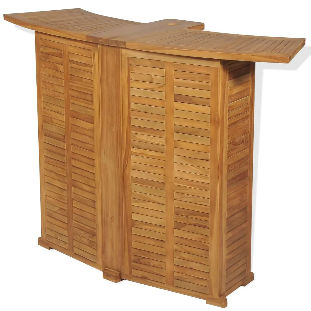 Klappbarer Stehtisch aus Naturholz Braun 155x53x105 cm