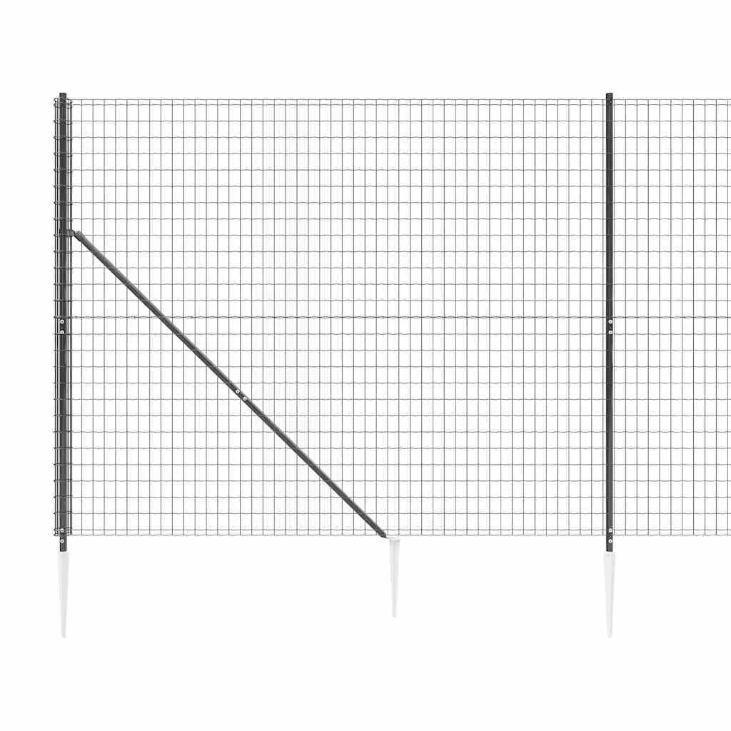 Maschendrahtzaun 1,6 x 25 m Anthrazit mit PVC-beschichtetem Stahl