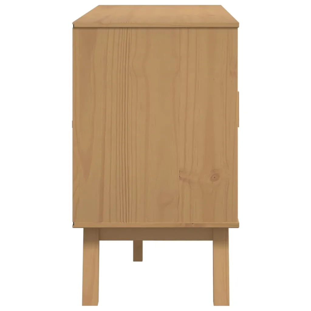 Sideboard OLDEN Weiß und Braun 114x43x73,5 cm Massivholz Kiefer
