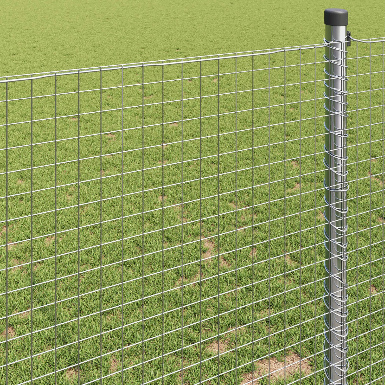 Geschweißter Drahtzaun Silber 1000 x 80 cm für Garten und Terrasse