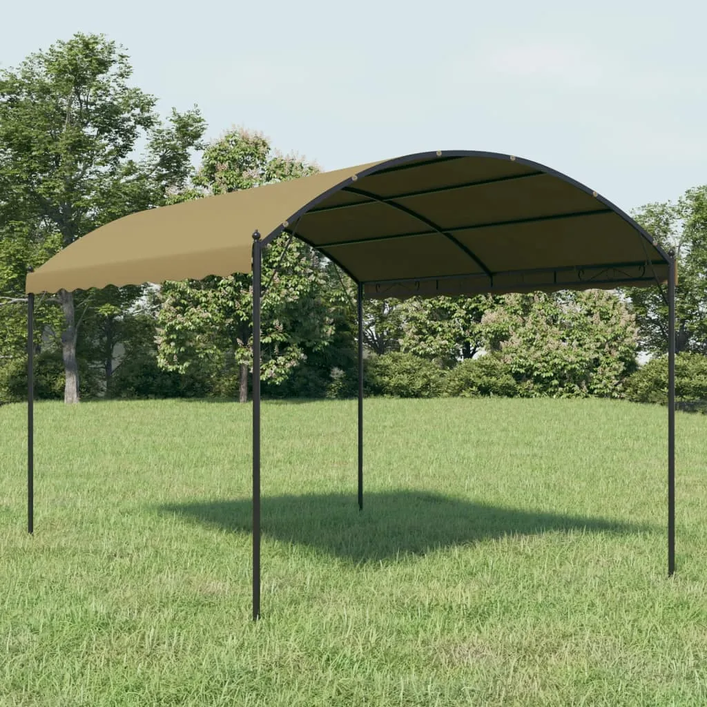 Gartenpavillon 4×3×2,6 m in Taupe und Schwarz mit Stahlkonstruktion