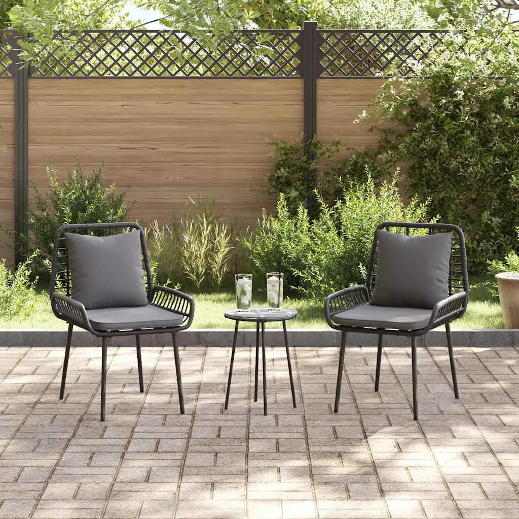 Gartenmöbelset Poly-Rattan 109x63x83 cm Schwarz Anthrazit