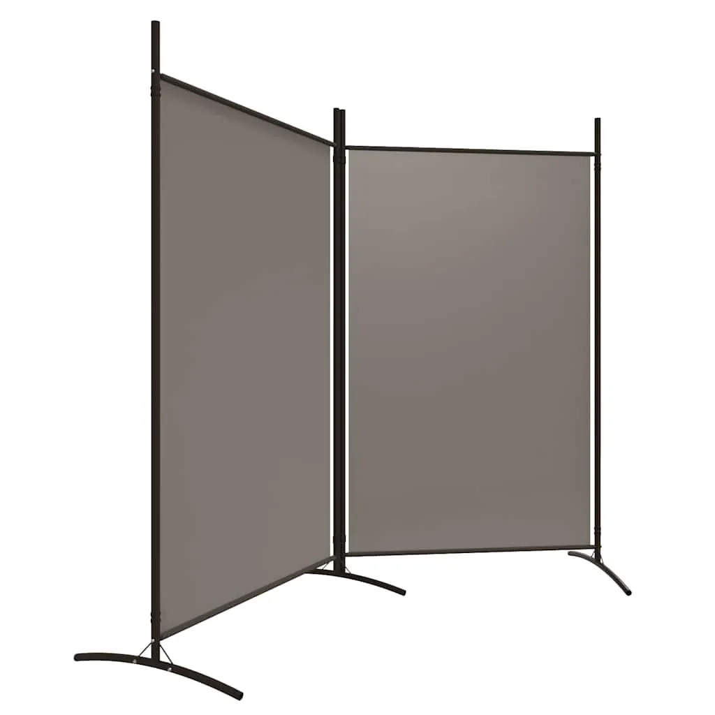 Paravent Raumteiler 175x180 cm Anthrazit Stoff mit 2 Paneelen