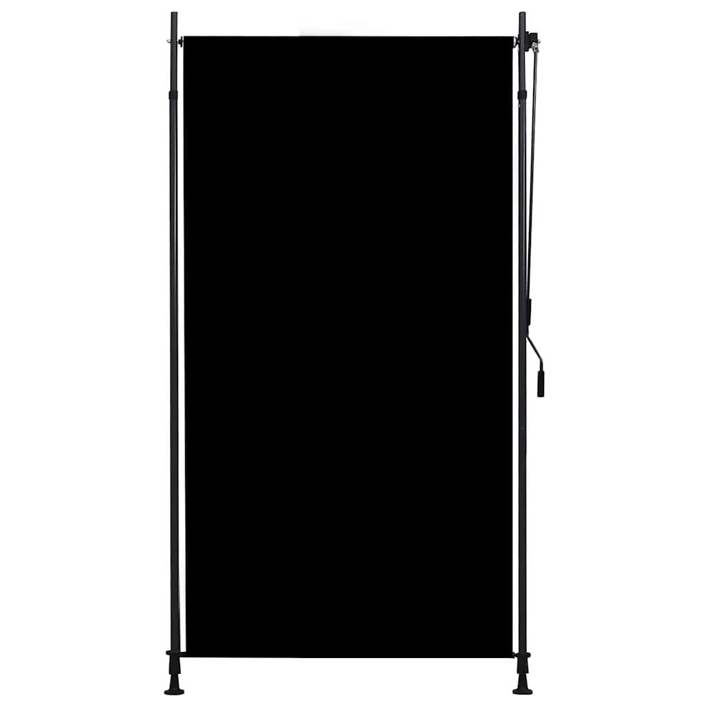 Außenrollo Handkurbel 120x270 cm Anthrazit mit höhenverstellbaren Pfosten