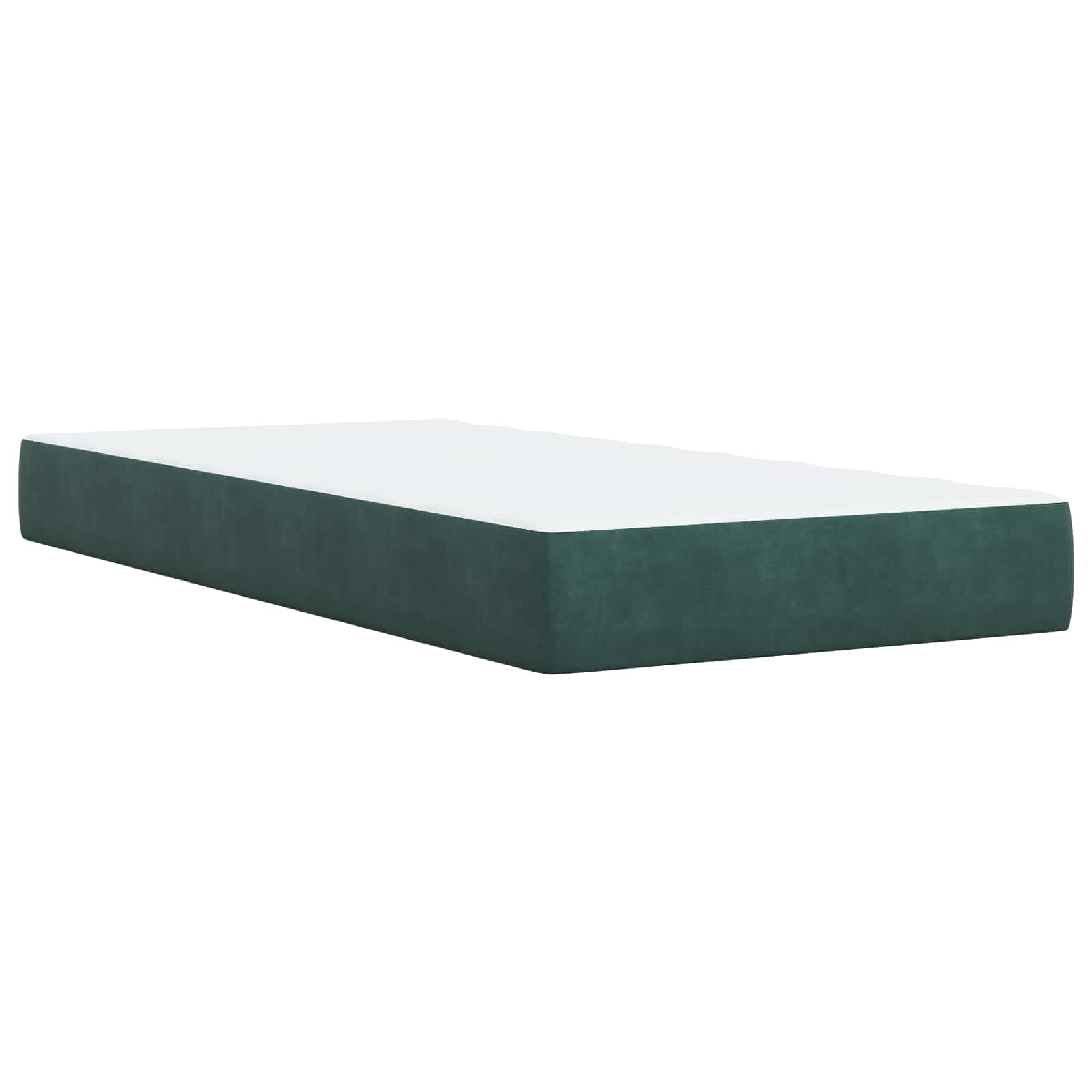 LED-Boxspringbett mit Matratze & Topper 90 x 190 cm Samt Dunkelgrün