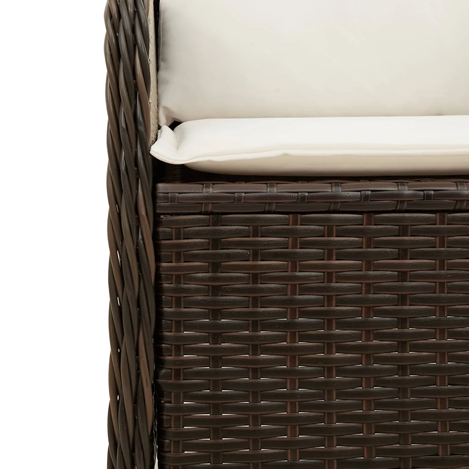 Verstellbare Gartenbank Poly-Rattan 55x67x95 cm Braun