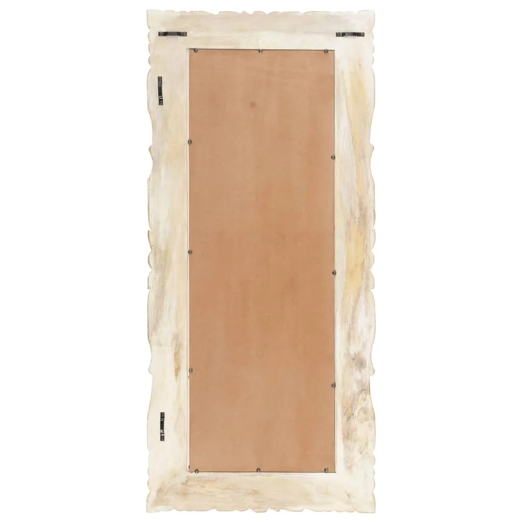 Spiegel Weiß 110x50 cm Mango Massivholz