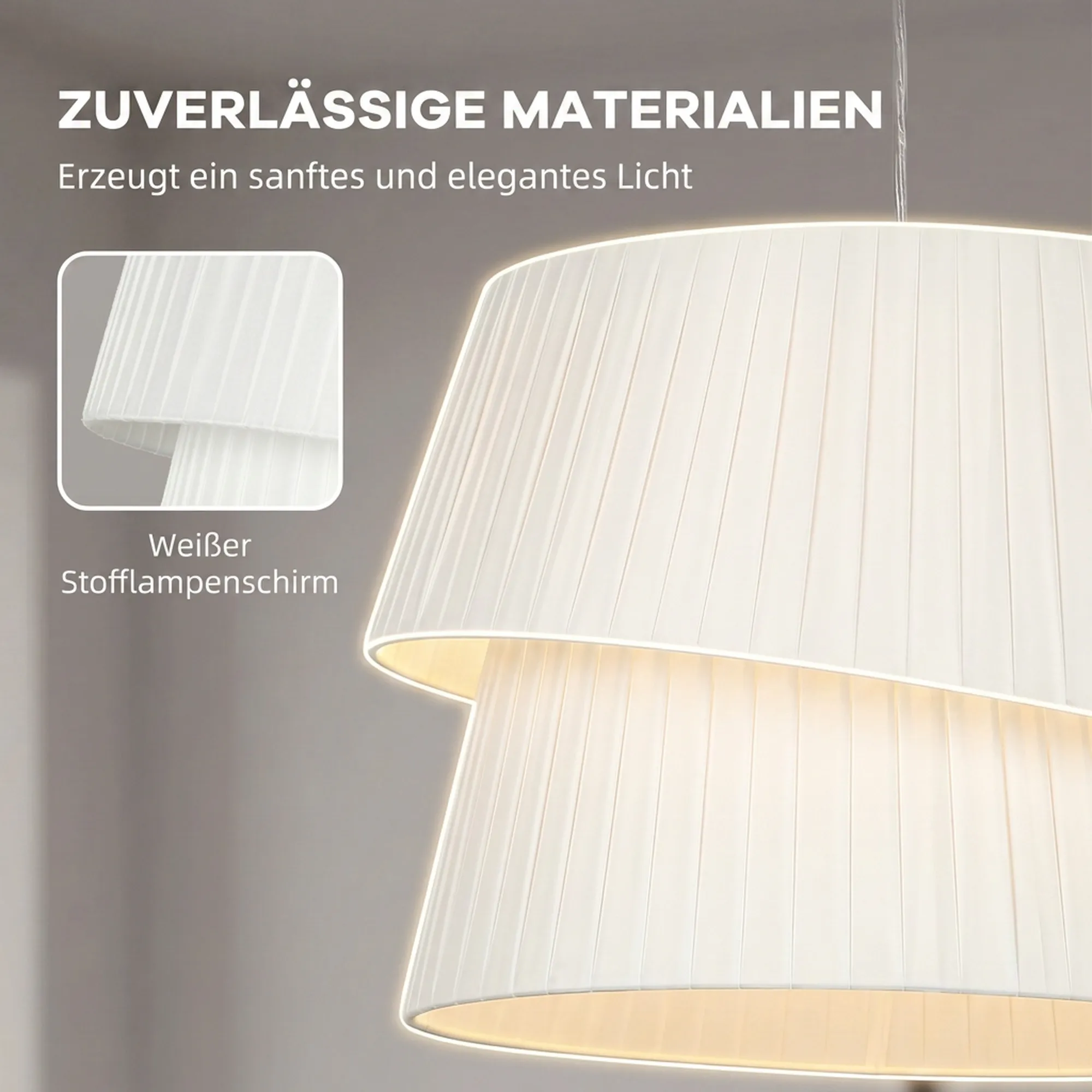 Pendelleuchte mit Doppelschirm, 3x E14, höhenverstellbar, Weiß