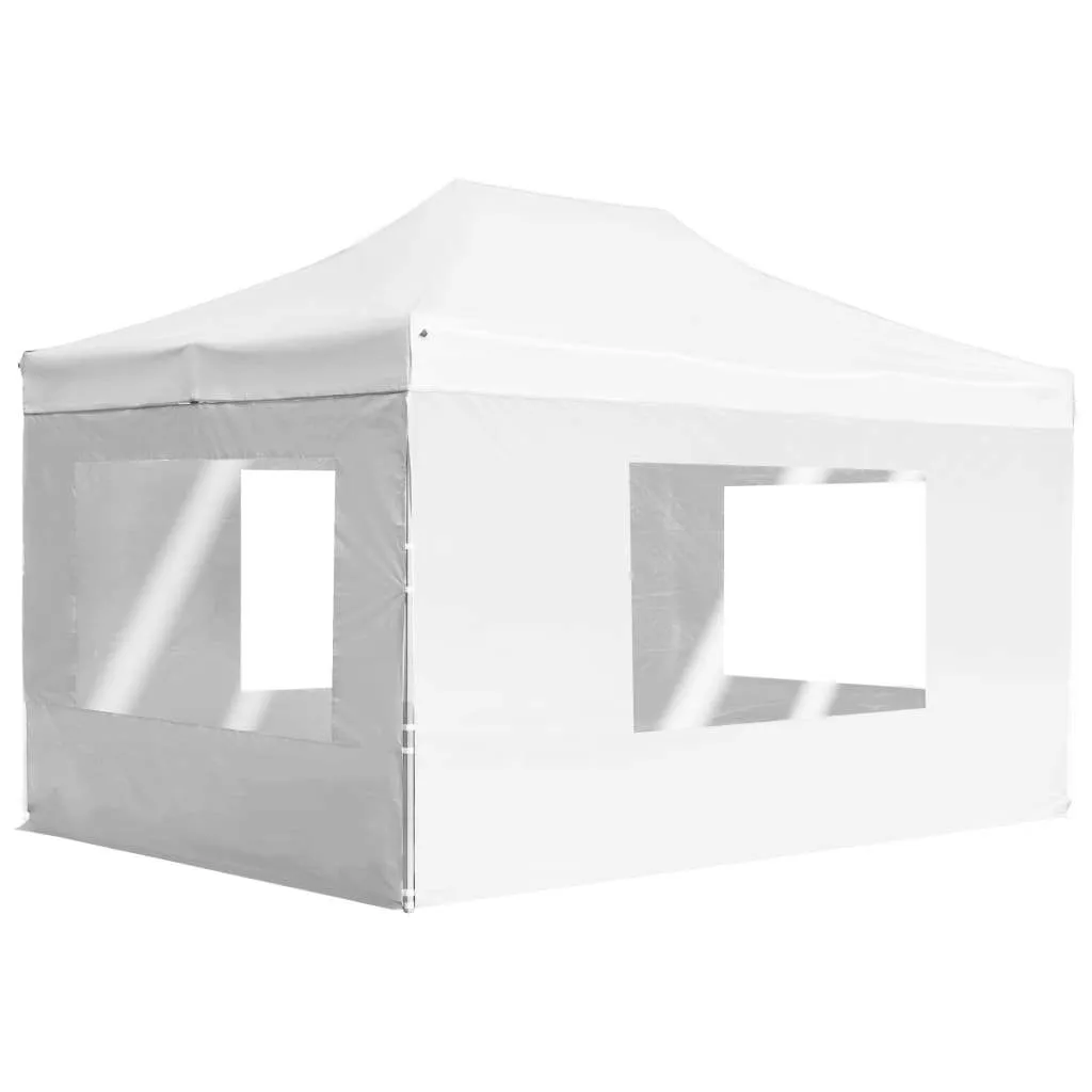 Weißes Partyzelt 4,5 x 3 x 3 m mit Aluminiumrahmen und PVC-Beschichtung