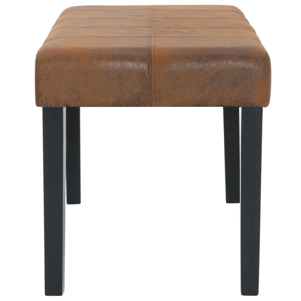 Bank in Wildleder-Optik Braun 106 x 43 x 46 cm mit Massivholzrahmen