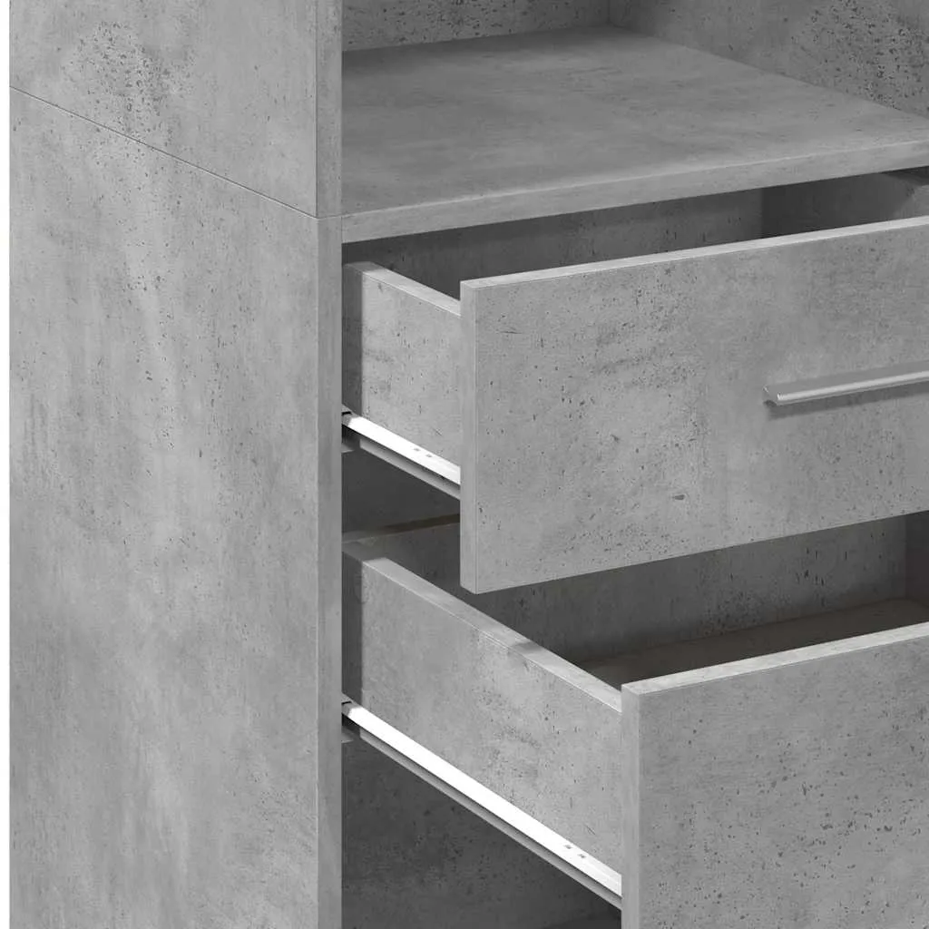 Klassisches Highboard Betongrau 30 x 42,5 x 124 cm aus Holzwerkstoff