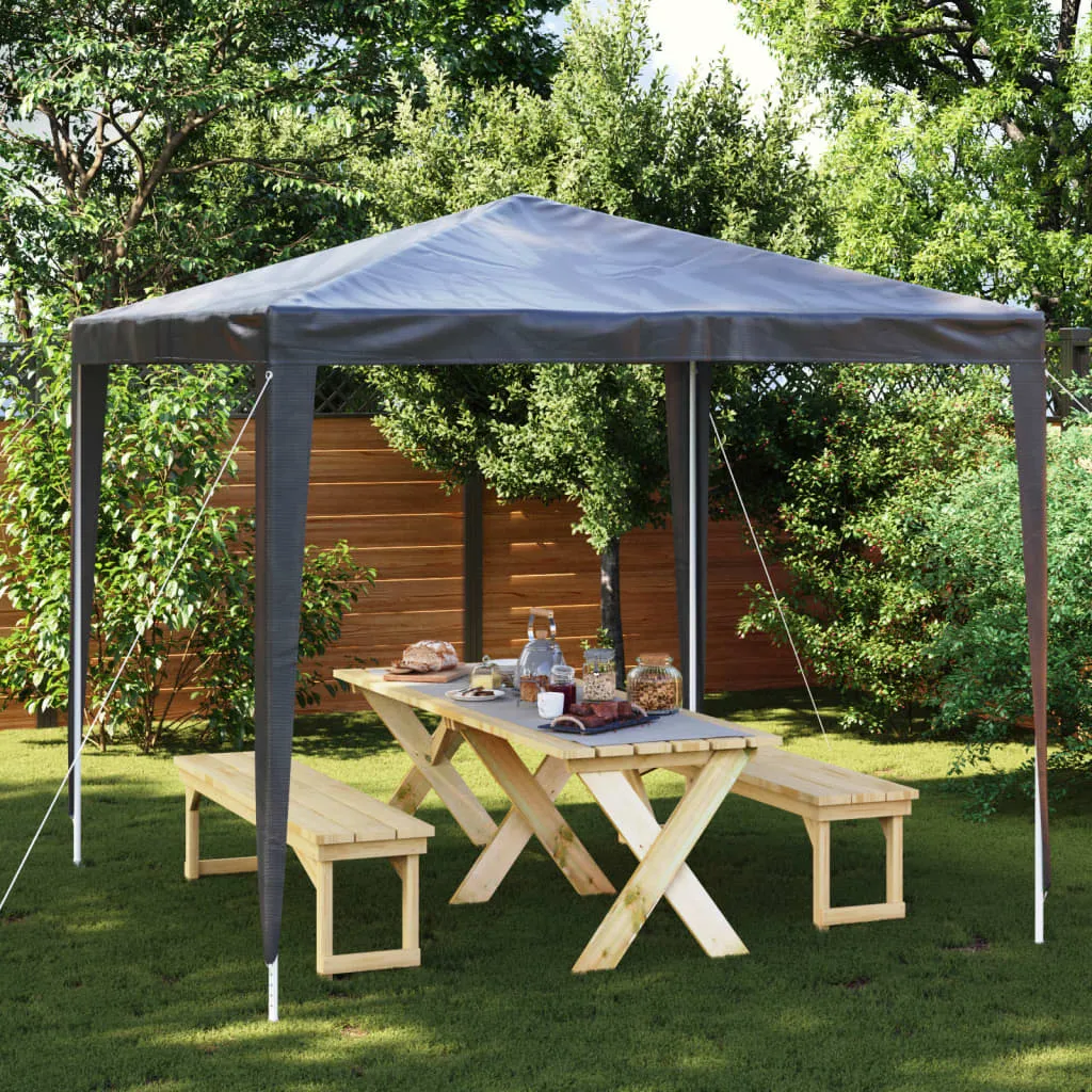 Partyzelt 2,5x2,5x2,4 m Anthrazit mit UV- und wasserbeständigem Material