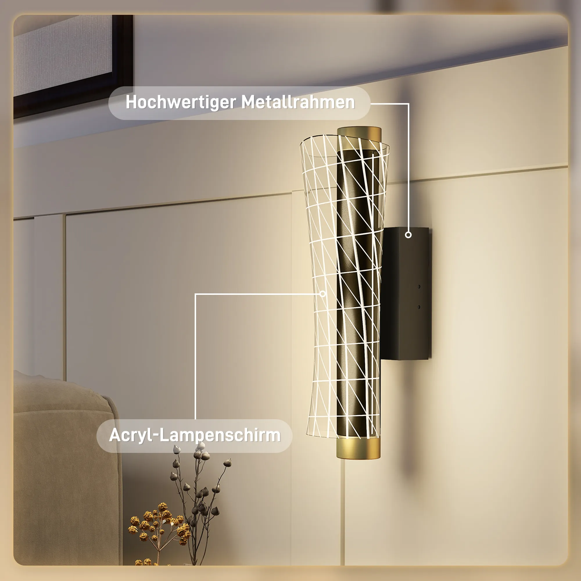 Wandleuchte LED Gitterdesign Metall Schwarz 30,7 x 11 x 10,5 cm