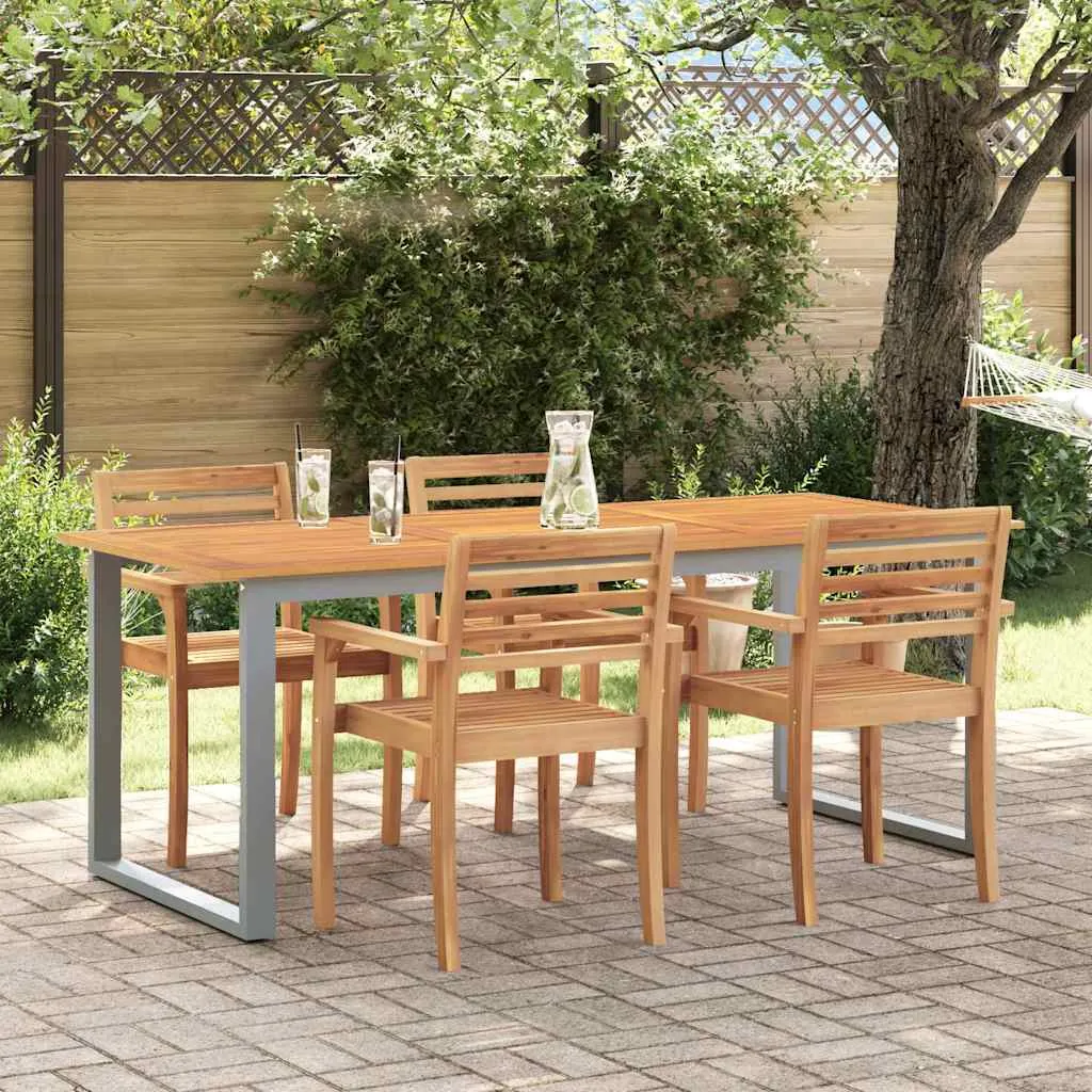 Gartentisch Echtholz 160 x 80 x 75 cm Grau