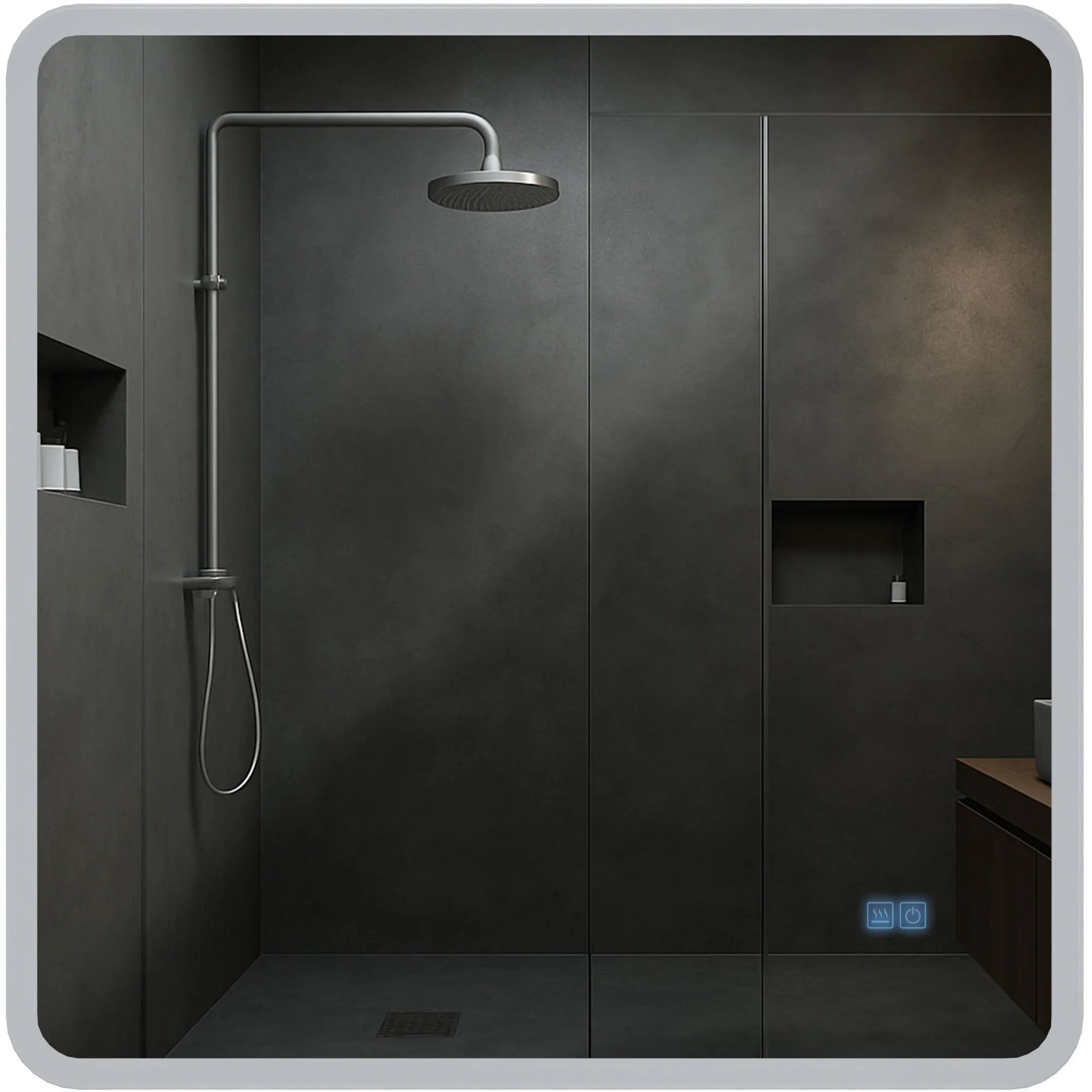 Badspiegel Jericho Bluetooth 80x80 klarglas