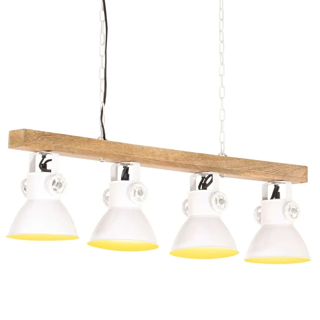 tinkaro Panel-Lampe HENNER Eisen/Mangoholz Deckenleuchter Weiß/Braun tinkaro Panel-Lampe HENNER Eisen/Mangoholz Deckenleuchter Weiß/Braun